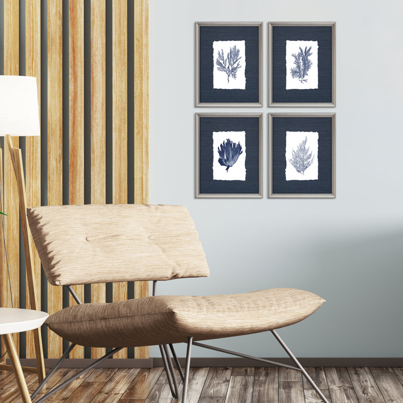 Garrett «Coral», ensemble de 4 reproductions d'impressions sur toile encadrées