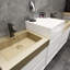 Meuble-lavabo mural blanc brillant 80 po avec double lavabo en acier doré Lux