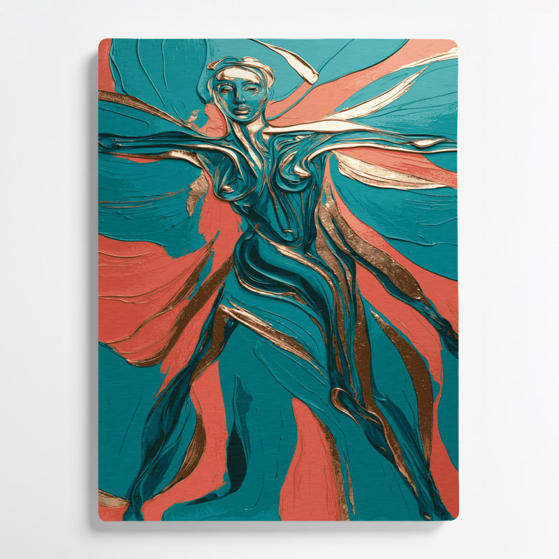Art mural abstrait en métal vert 23, H 24 po x l 36 po