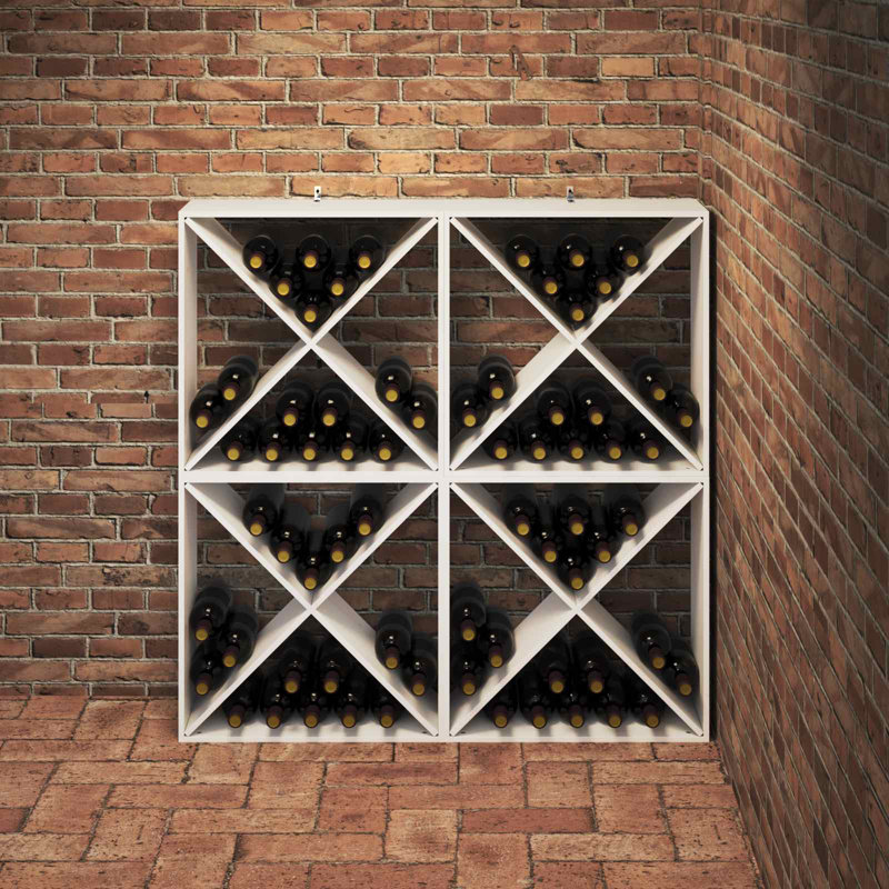 Solid Wood Open Shelving Wine Bottle Rack, White
