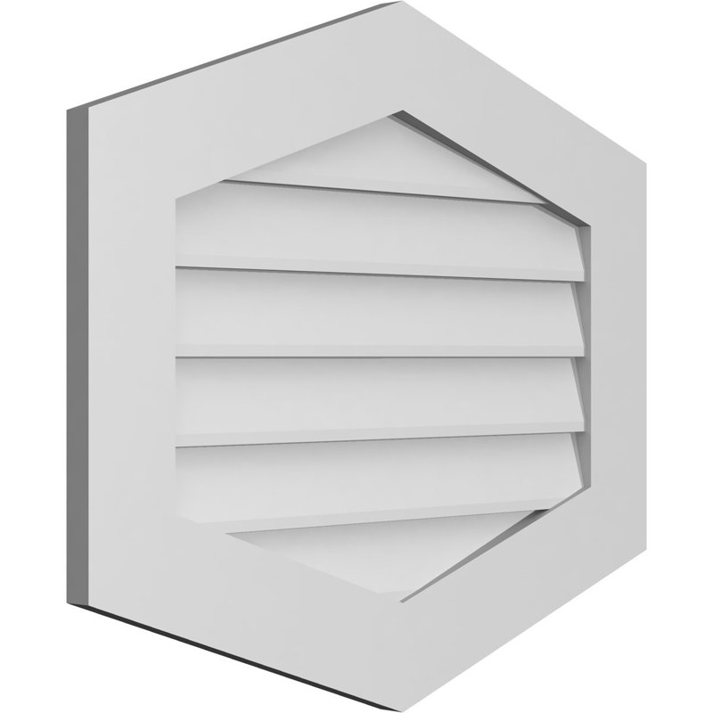 Ventilé vertical à pignon vertical 4/12 po, H 24 po x l 28 po x P 1 po