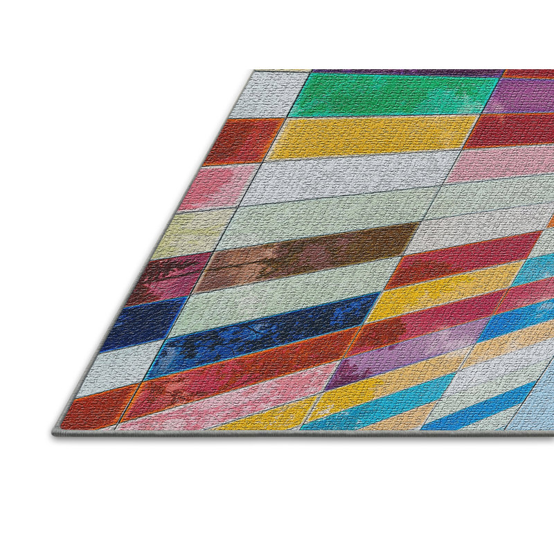 Geometric Indoor Rug, Rectangle 5' x 7'