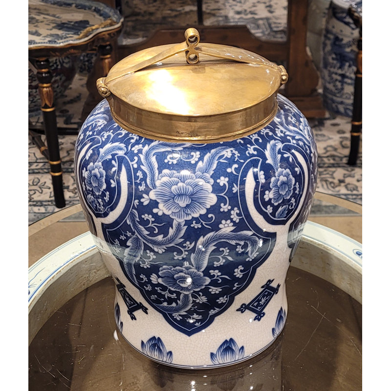 Qipao Handmade Jar, 12" H x 12" W x 12" D