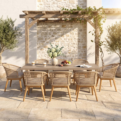 Outdoor 8-person Dining Set With Cushions