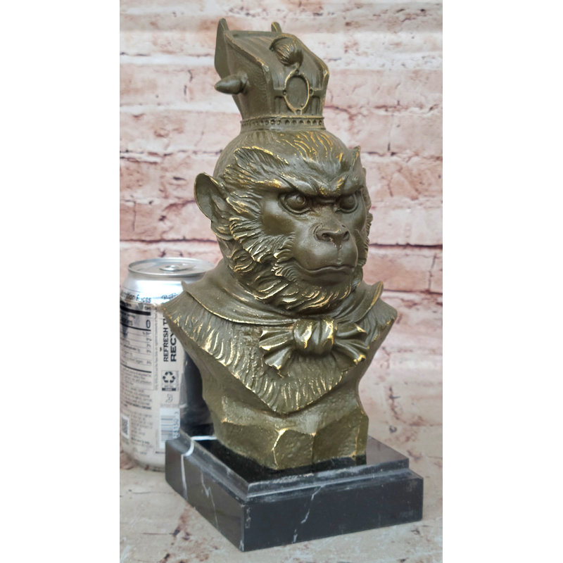 Bronze bronze buste de Wukong - divinité légendaire singe chinois