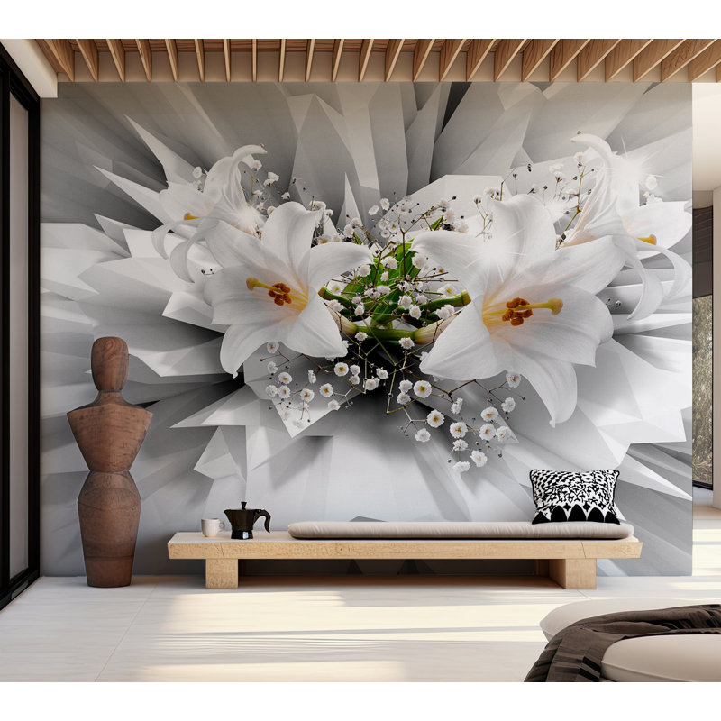 Papier peint floral - Explosion florale, L 110 po x l 157 po