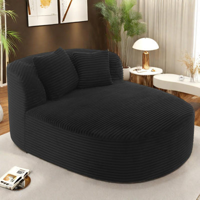 Modern Chaise Lounge Sofa 51.6" Sofa Bed with Two Supportive Pillows for Living Room