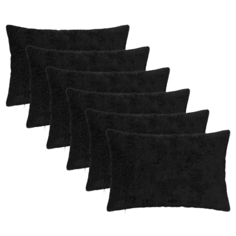 Black Cushion Cover, Black, Rectangle 50cm H x 70cm W
