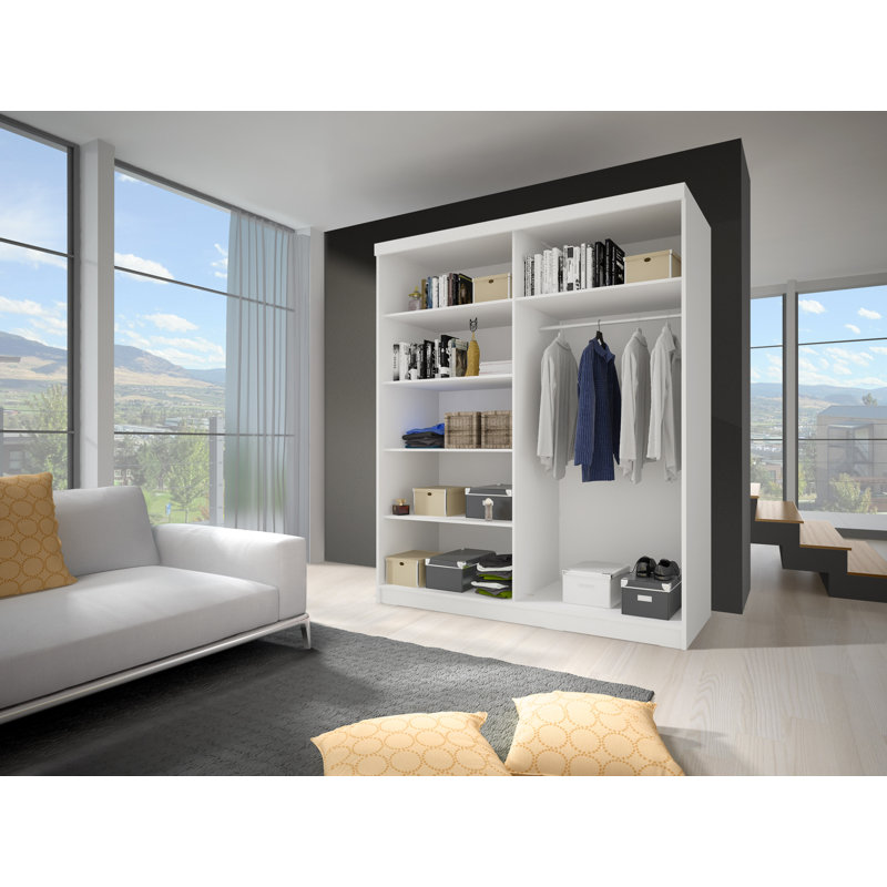 Latham 2 Door Manufactured Wood Wardrobe, Basic, H218 x W183 x D61cm