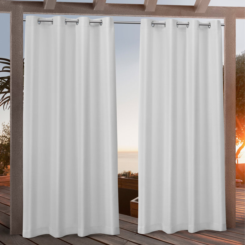 Nicole Miller Polyester Indoor/Outdoor Grommet Top Curtain Panel Pair (Set of 2), 54" W x 84" L, Winter