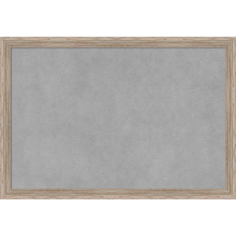 Tableau magnétique en bois franc avec cadre blanc délavé, H 13 po x l 19 po