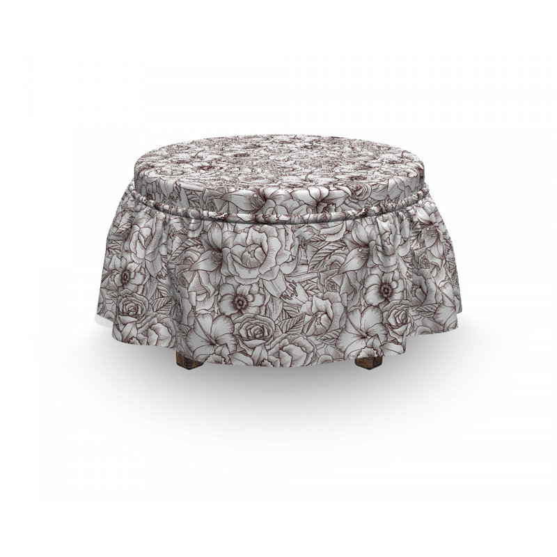 Housse pour repose-pieds sketch fleurs