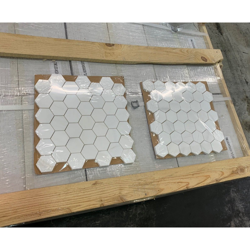 2 in. x 2 in. Honeycomb Polished Marble Tile