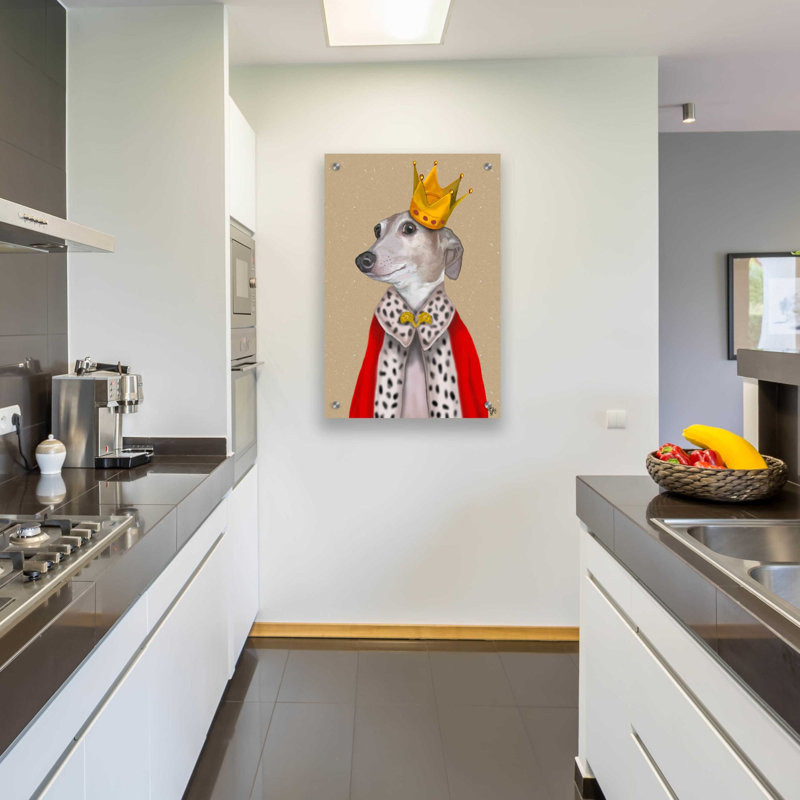 «Greyhound Queen» par Fab Funky, art mural en verre acrylique, H 36 po x l 24 po x P 0,2 po