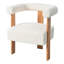Fauteuil rembourré blanc avec boucle en velours, accoudoirs de chaise moderne, Boucle