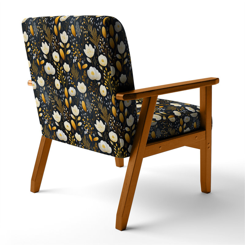 Fauteuil d'appoint rembourré Artistic Essence, Accoudoirs carrés bruns