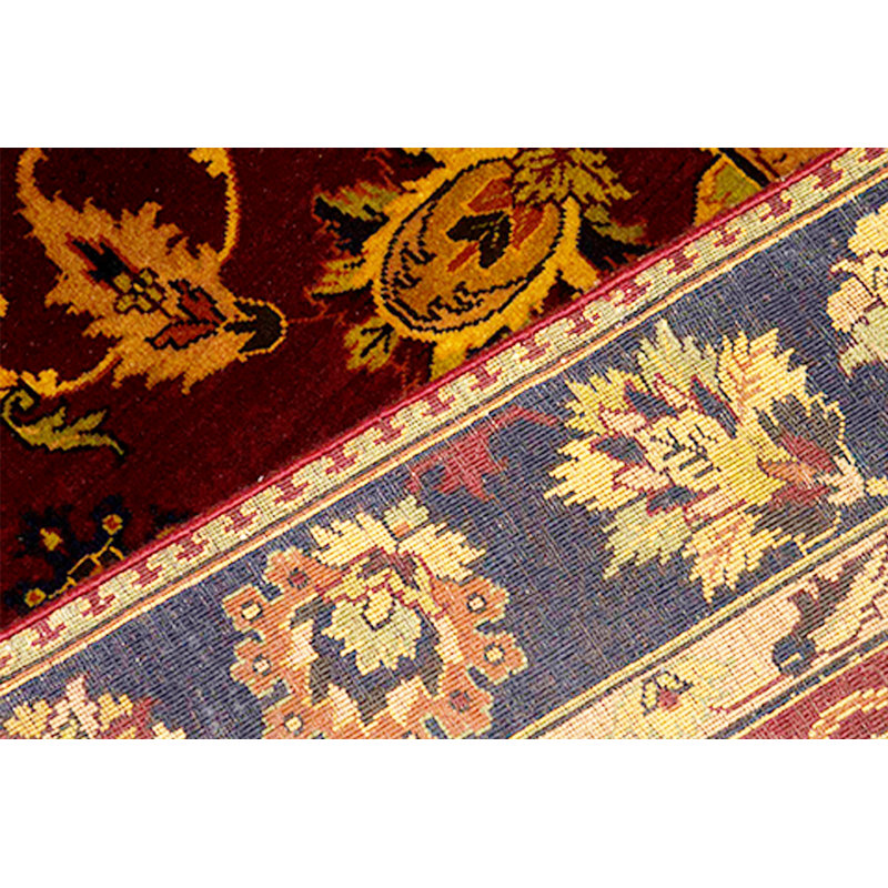 Hand-Knotted High-Quality Red and Black Area Rug