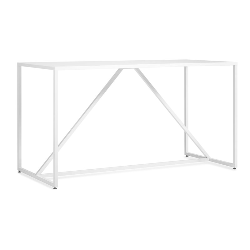 Strut Dining Table, White, 35" W x 90" L, Bar (40" Height)