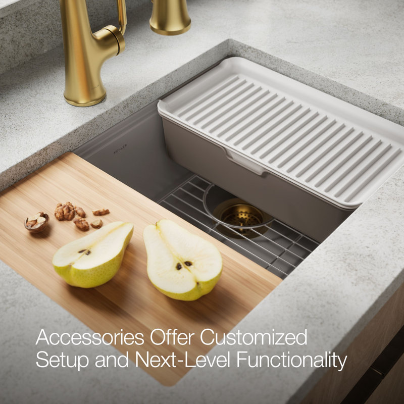Billings Undermount Single-Bowl Workstation Kitchen Sink, Beige