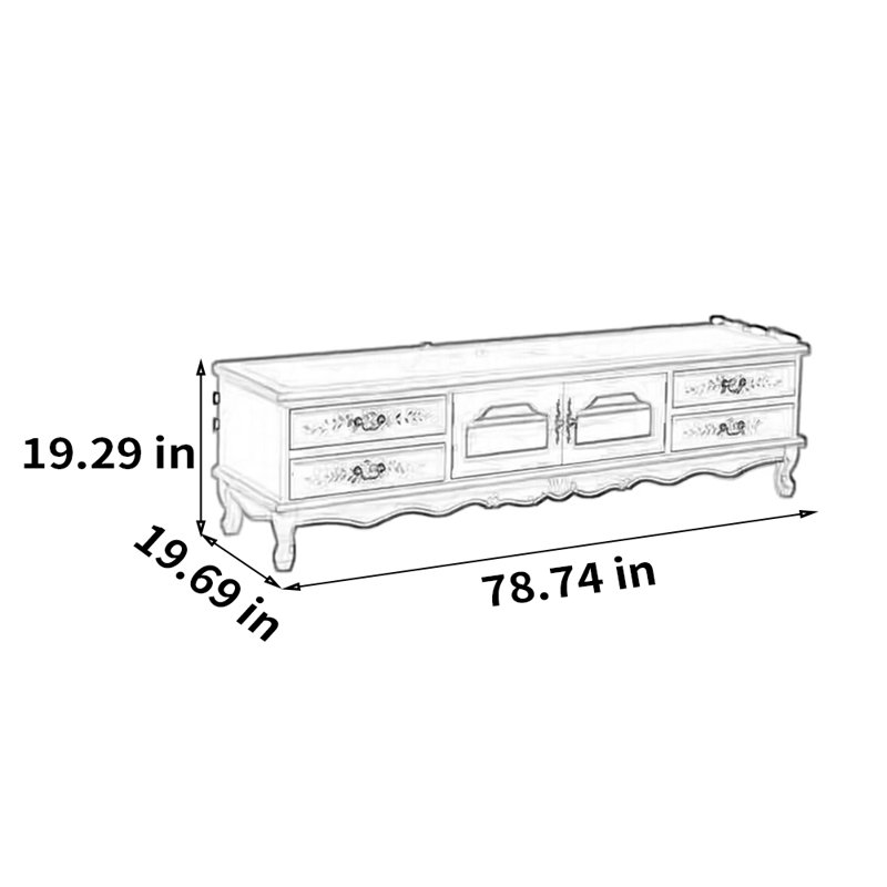 Meuble télé American Painted Style, 78.74"
