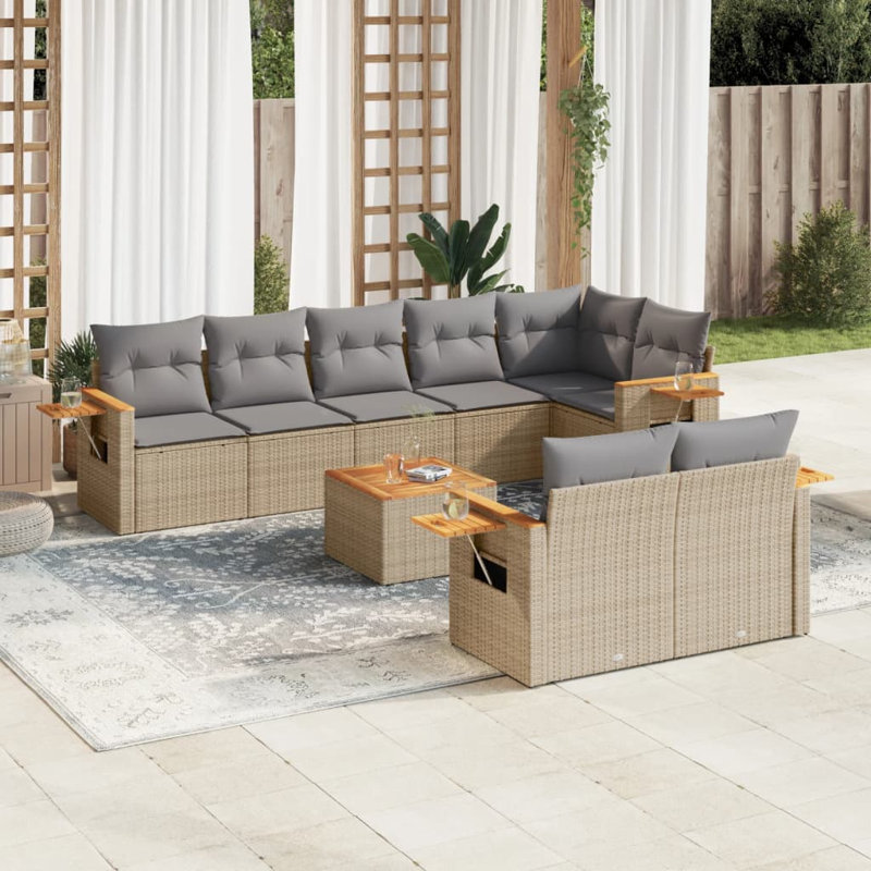 Grand canapé modulaire en rotin PE Vidaxl
