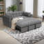 Canapé-lit pliable de grande taille, canapé double en velours moderne, canapé-lit à dossier réglable, sac de rangement et oreiller, convient au salon, à la chambre à coucher-301757746
