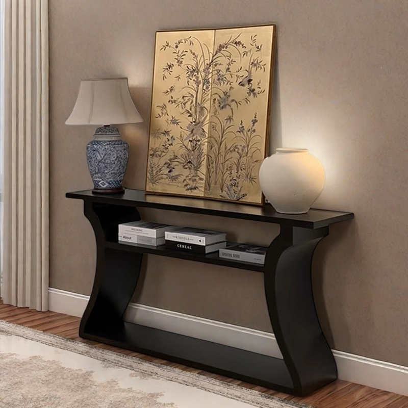 Console de couloir noire, H 33,5 po x l 55,1 po x P 13,8 po