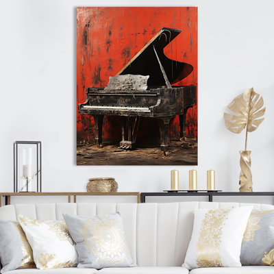 Red Classic Piano Grace - Piano Wall Art