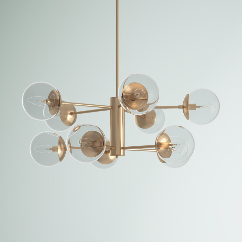 Lustre linéaire moderne Spoutnik à 10 lumières Haggins