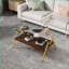 Modern Tempered Glass Coffee Table for Living Room, Sturdy Metal Legs & Easy to Clean