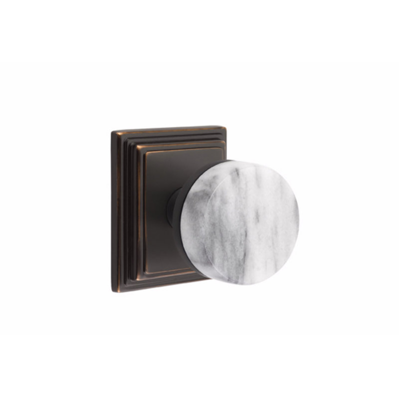 Select Round Knob with Square Rosette, Oil Rubbed Bronze