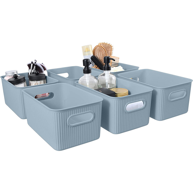 Paniers de rangement en plastique, 6, Pierre bleue