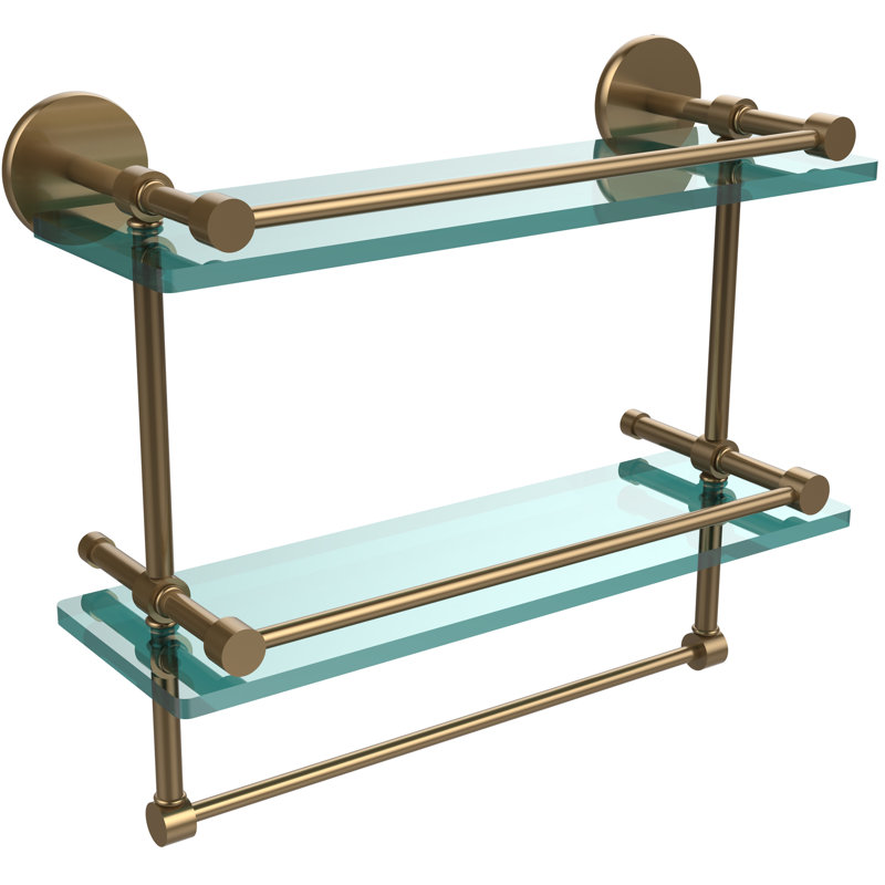 Dalston 2 Piece Tiered Shelf with Towel Bar, Brushed Bronze