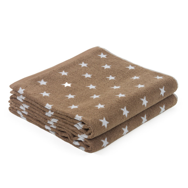 Evan Cotton Midweight Bath Towel, White/Taupe