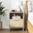 Modern Wood Nightstand Accent Sofa Table Farmhouse Style Bedside Table with Drawer and Open Shelf