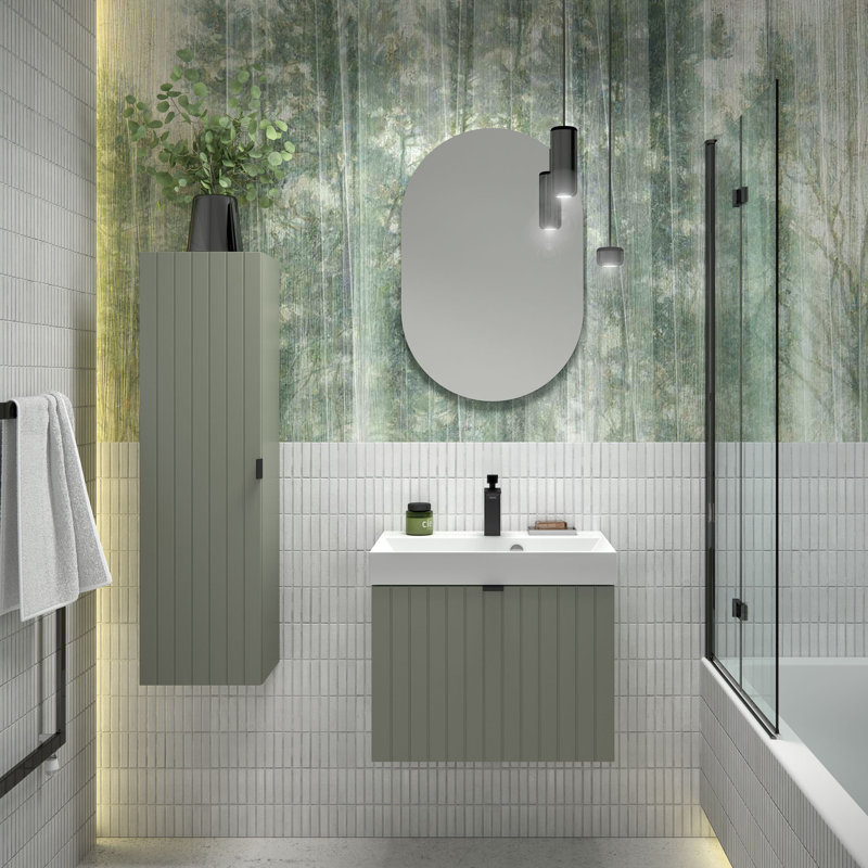 310cm Wall Mounted Single Bathroom Vanity Base Only, Grey