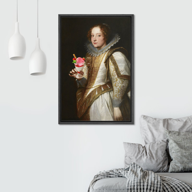 «English British Queen Sundae», H 36 po x l 24 po, Cadre flottant noir