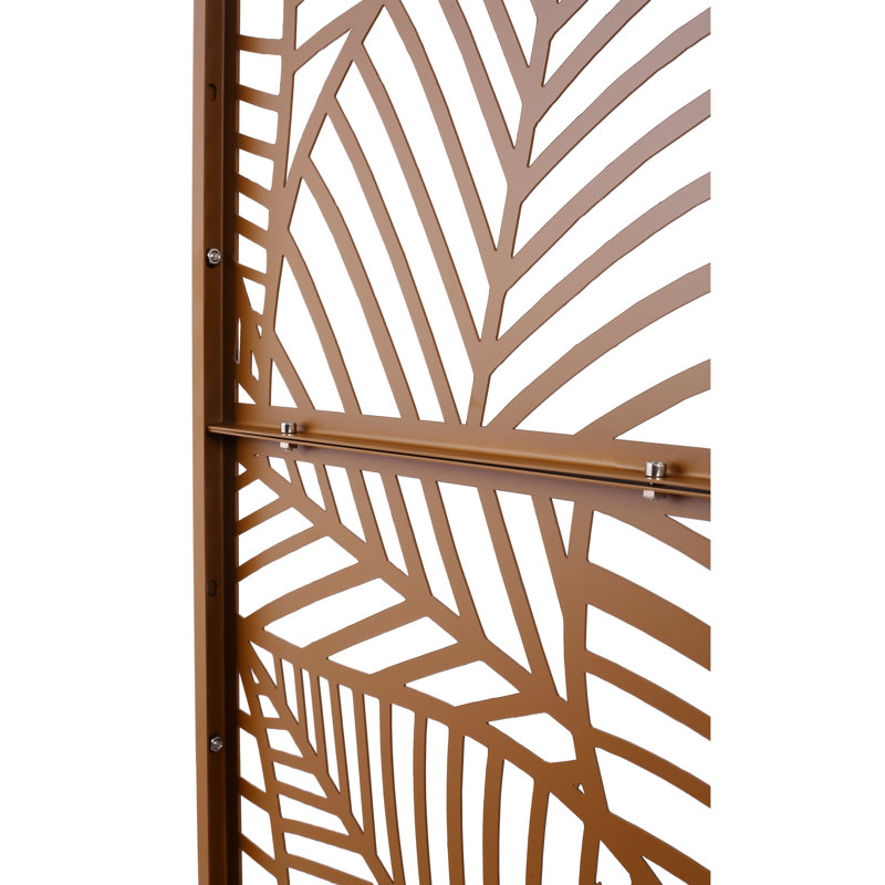 Panneau décoratif en métal autoportant pour terrasse, balcon, terrasse, intérieur, brun