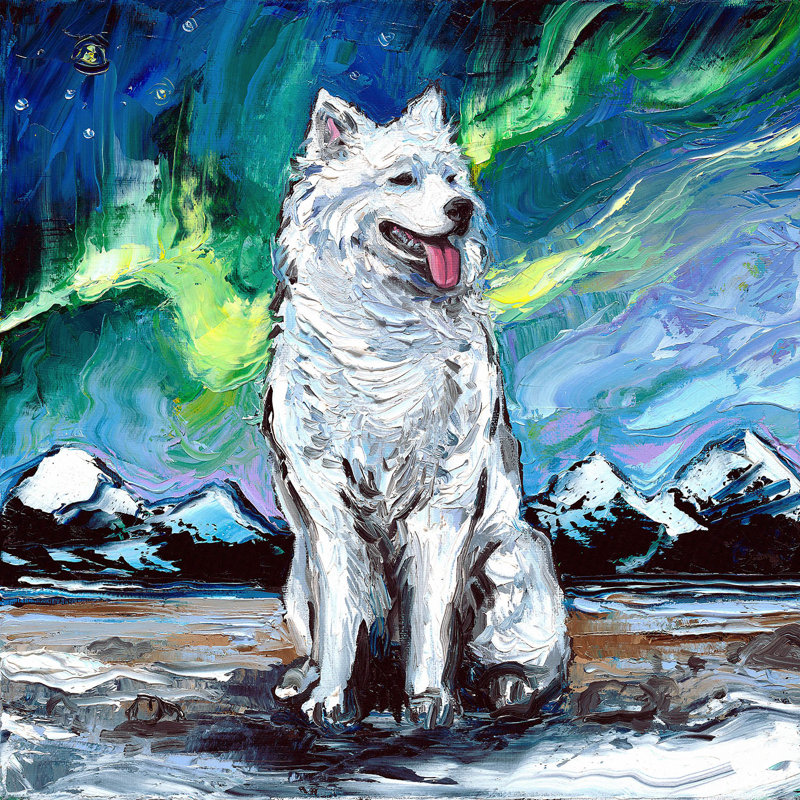 Ensembles de housses de couette DiaNoche en microfibre par Aja Ann - Samoyed Dog