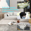 Lit modulaire beige à quatre places, rembourré d'éponge à haute densité, lin doux, confortable pour une atmosphère douillette, lit à quatre places, mousse à mémoire de forme, petites combinaisons multiples-715613125-715613149-715613147