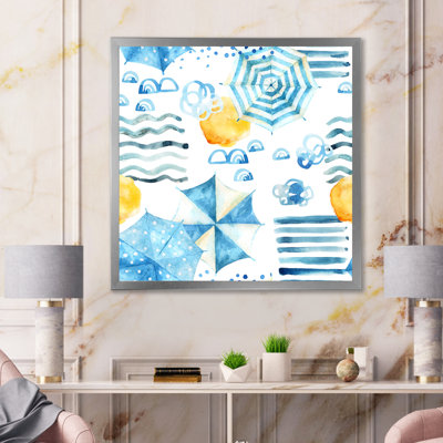 «Holiday Sun with Water Waves Sun And Umbrella II», reproduction d'art sur toile