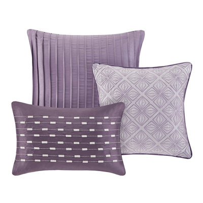 Ensemble d'édredon 7 pièces Jaquard - mauve