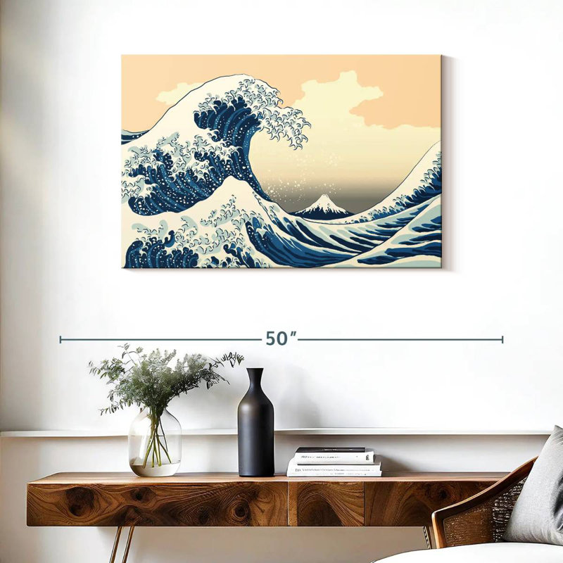Vague japonaise, H 24 po x l 36 po