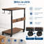 Support pour unité centrale réglable en hauteur sur 5 niveaux en bois de pêcher, support à roulettes pour tour d'ordinateur avec roulettes verrouillables et panneau ventilé – Chariot mobile pour PC sous bureau avec gestion des câbles pour le jeu et le télétravail