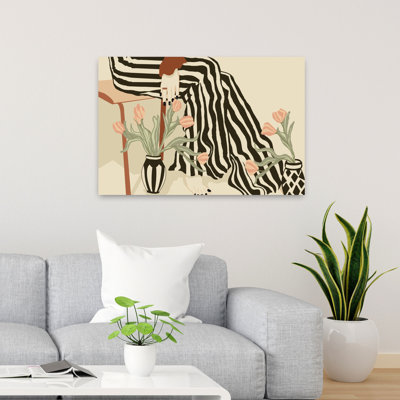 Art contemporain abstrait tulipe minimaliste