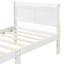 Lit plateforme simple en bois massif avec tête de lit, pied de lit et lattes pour un mobilier de chambre à coucher durable et élégant