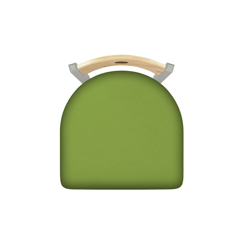 Tabouret pivotant Voltaire, 25, Nickel anodisé, Siège Canter Kiwi Green / dossier en érable natu