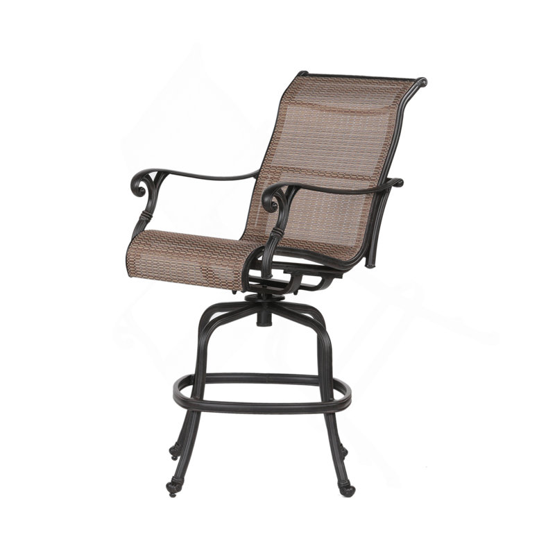 Tabouret de bar pivotant d'extérieur en aluminium pour patio, ensemble de 2
