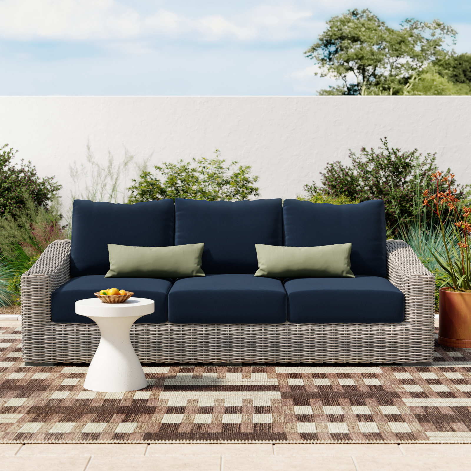 Sommer 91" Patio Sofa, Blue