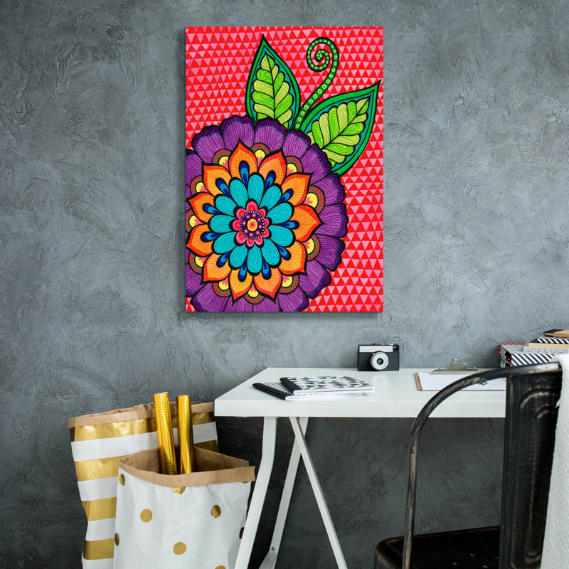 «Bright Bold Blooms 4» par Hello Angel, art mural sur toile, 26 po x 34 po, H 26 po x l 18 po x P 0,75 po